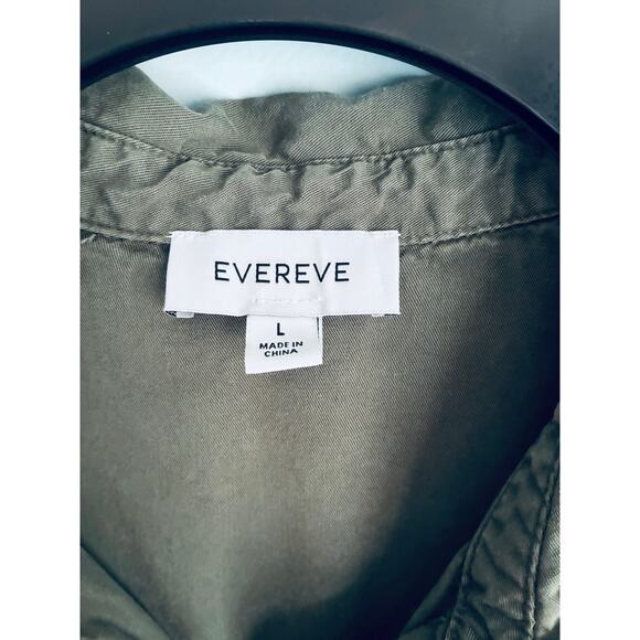 Evereve Shirt Dress Button Up Green - Picture 3 of 8
